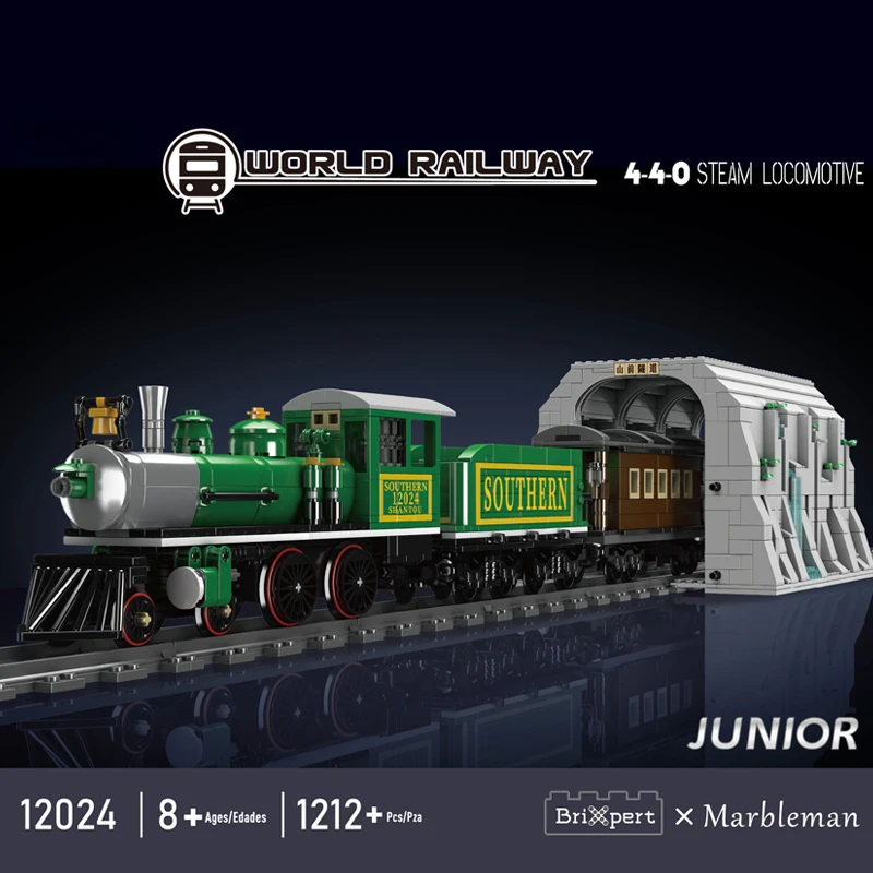 City Rail Trains MOC 4-4-0 Steam Locomotive Model 1212PCS Building Blocks Brick Puzzle Toys Gift
City Rail Trains MOC 4-4-0 Steam Locomotive Model 1212PCS Building Blocks Brick Puzzle Toys Gift