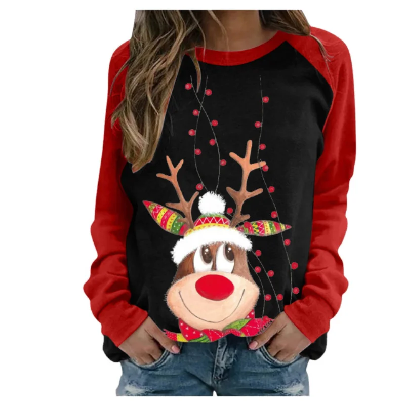 Funny Cute Elk Printing Long Sleeve Christmas Women T Shirt Harajuku S-2xl Cotton Woman Tshirts Graphic Aesthetic Shirt Female
Funny Cute Elk Printing Long Sleeve Christmas Women T Shirt Harajuku S-2xl Cotton Woman Tshirts Graphic Aesthetic Shirt Female