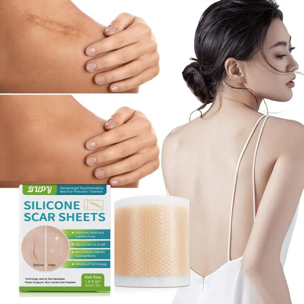 

Silicone Scar Tape Roll Strips Reusable Professional Scar Removal Sheets For C-Section Surgery Burn Keloid Acne Care