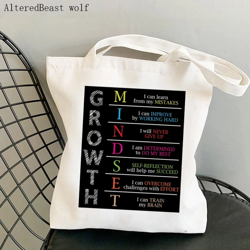 Teacher supplies Shopper bag Growth Mindset Positive Motivational Bag Canvas Shopper Bag girl handbag Shoulder Lady gift Bag
Teacher supplies Shopper bag Growth Mindset Positive Motivational Bag Canvas Shopper Bag girl handbag Shoulder Lady gift Bag