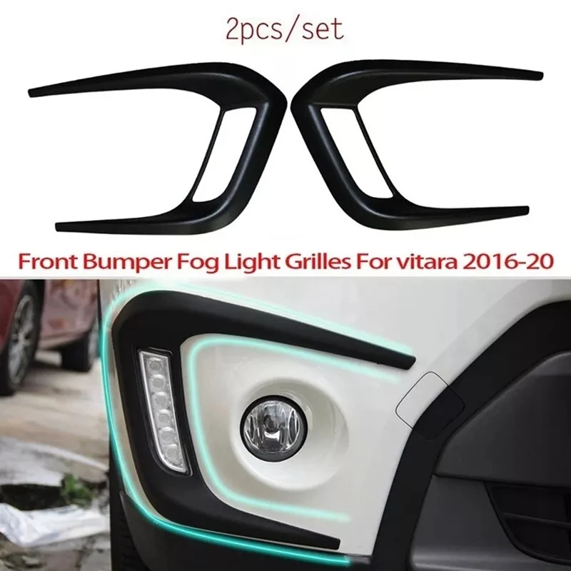 

Car Front Fog Light Fog Lamp Cover Garnish Strip Eyebrow Cover Trim For Suzuki Vitara 2016-2020