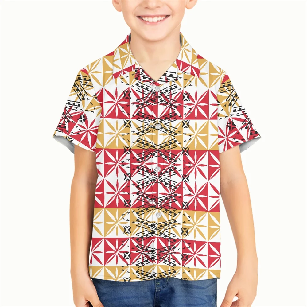 Short Sleeve Turn-down Collar Kids Top School Polynesian Tribal Clothing Samoan Colorful Tapa Flower Print Custom Shirt For Boys
Short Sleeve Turn-down Collar Kids Top School Polynesian Tribal Clothing Samoan Colorful Tapa Flower Print Custom Shirt For Boys
