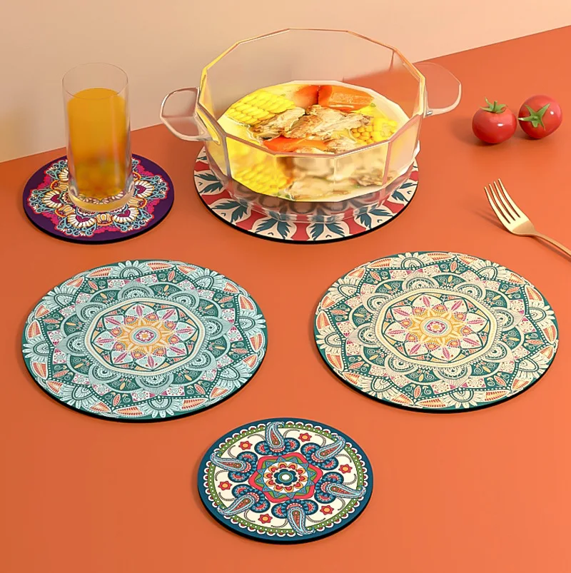 Tea Coffee Coasters Thermal Insulation Cute Dining Table Kitchen Anti Scalding Dining Plate Rubber Cloth Circular Pattern Mat
Tea Coffee Coasters Thermal Insulation Cute Dining Table Kitchen Anti Scalding Dining Plate Rubber Cloth Circular Pattern Mat