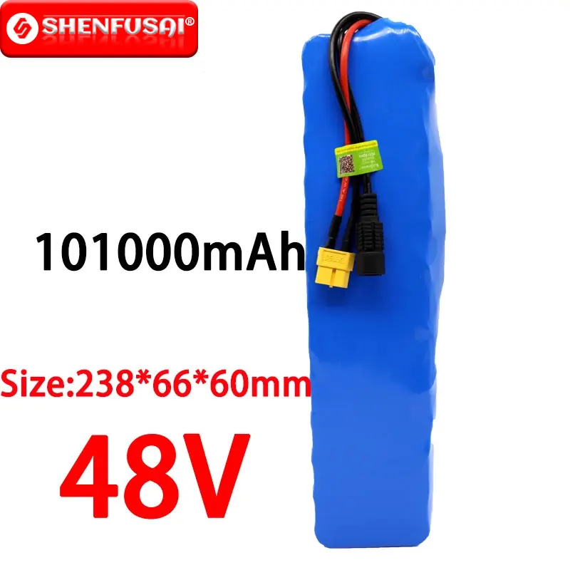 New 48V 101000mAh 1000w 13S3P XT60 48V Lithium ion Battery Pack 100Ah For 54.6v E-bike Electric bicycle Scooter with BMS+charger
New 48V 101000mAh 1000w 13S3P XT60 48V Lithium ion Battery Pack 100Ah For 54.6v E-bike Electric bicycle Scooter with BMS+charger