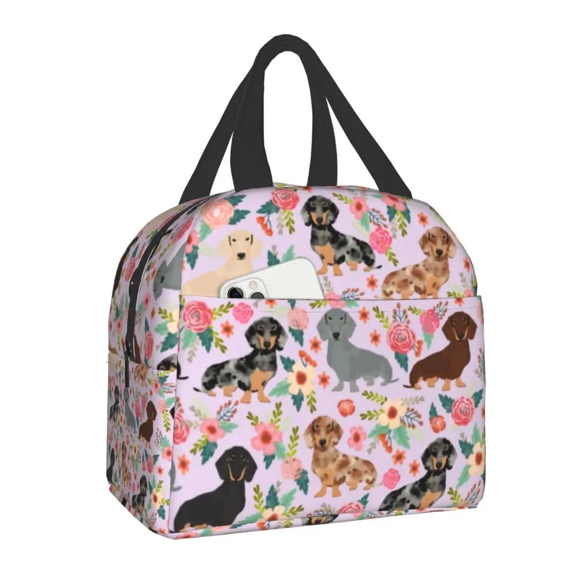 Dachshund Flowers Insulated Lunch Bag Picnic Travel Wiener Sausage Dog Portable Thermal Cooler Bento Box Kids School Lunch Bags
Dachshund Flowers Insulated Lunch Bag Picnic Travel Wiener Sausage Dog Portable Thermal Cooler Bento Box Kids School Lunch Bags