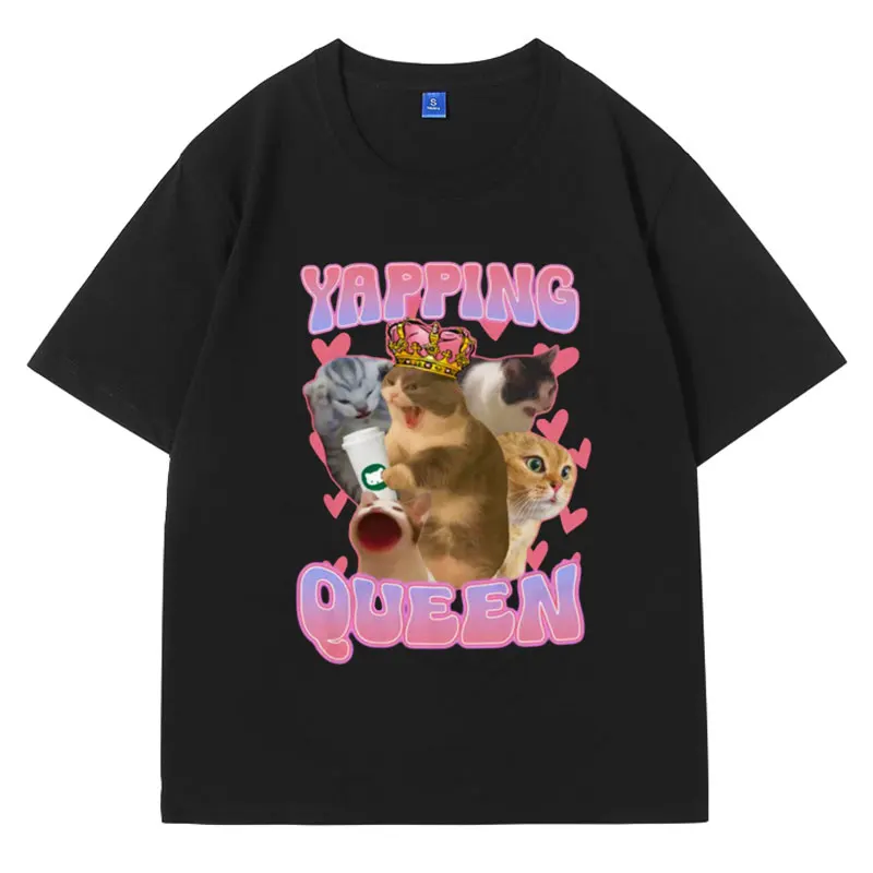 Yapping Queen Funny Cat Meme T-shirt Gift for Her Fashion Trend O-Neck Short Sleeve Men's Clothing High Quality Cotton T Shirt
Yapping Queen Funny Cat Meme T-shirt Gift for Her Fashion Trend O-Neck Short Sleeve Men's Clothing High Quality Cotton T Shirt