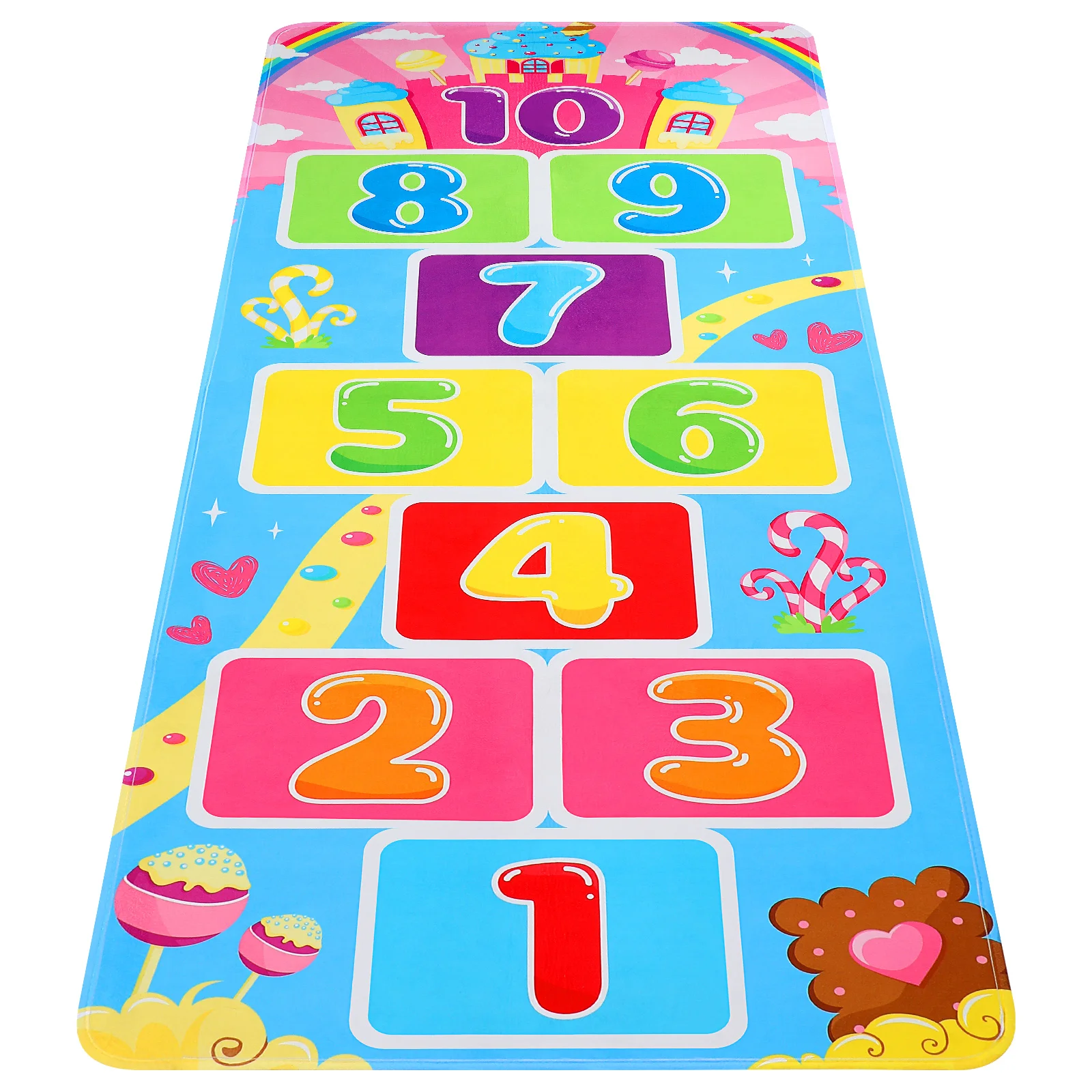 

IMIKEYA 1Pc Hopscotch Rug Kids Playroom Childrens Carpet Non-slip Classroom Activity Rugs For Kids for Boys Girls Shower Gift