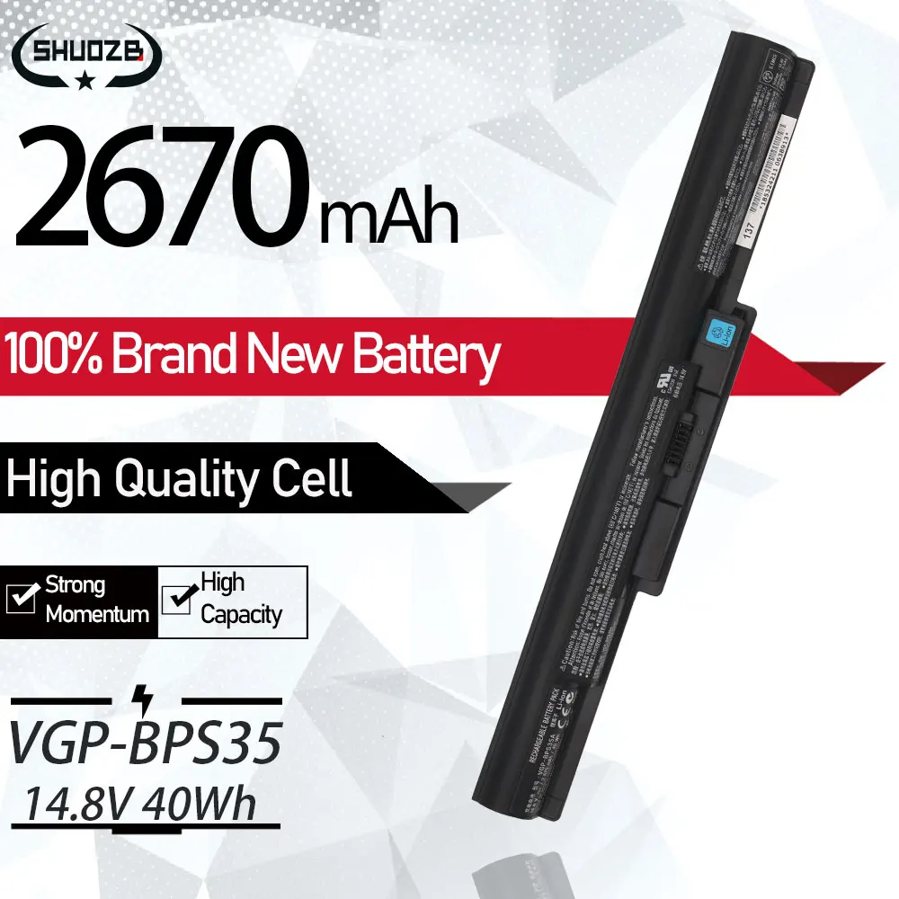 Аккумулятор VGP-BPS35 BPS35A для Sony Vaio Fit 14E 15E SVF15217SC SVF1521A2E SVF152A25T SVF15N19SCB SVF14215SC SVF15217SC SVF152A29M
Аккумулятор VGP-BPS35 BPS35A для Sony Vaio Fit 14E 15E SVF15217SC SVF1521A2E SVF152A25T SVF15N19SCB SVF14215SC SVF15217SC SVF152A29M