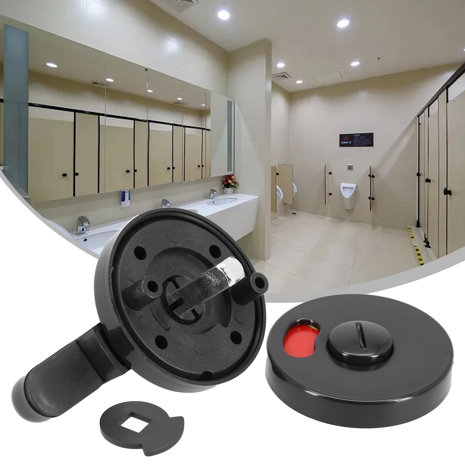 Accessory Indicator Door Lock Door Toilet Vacant WC Fittings Will Resist Indicator Lock Black Material Kit Set
Accessory Indicator Door Lock Door Toilet Vacant WC Fittings Will Resist Indicator Lock Black Material Kit Set