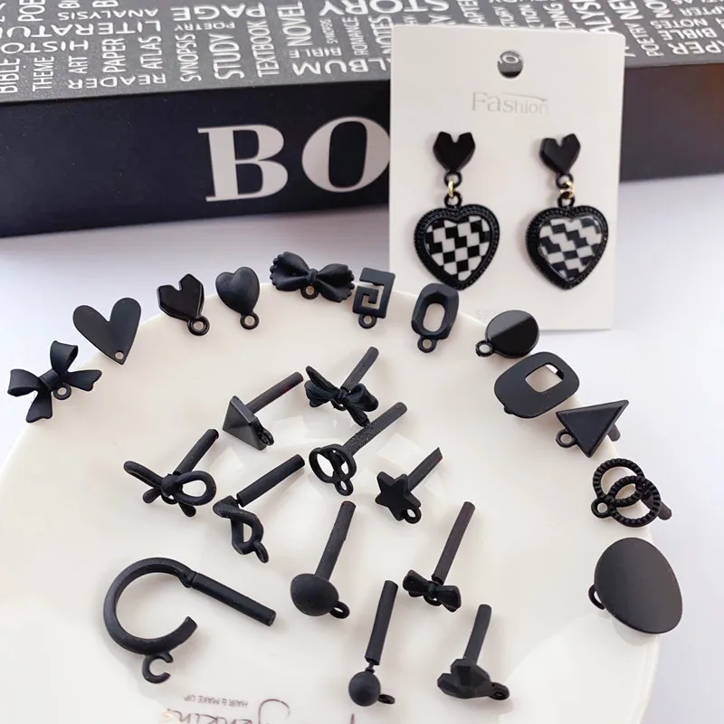 10pcs Sterling Silver 925 Stud Earring Post Black Love Heart Connectors Butterfly Star Hollow Round Stud for Diy Jewelry Making
10pcs Sterling Silver 925 Stud Earring Post Black Love Heart Connectors Butterfly Star Hollow Round Stud for Diy Jewelry Making