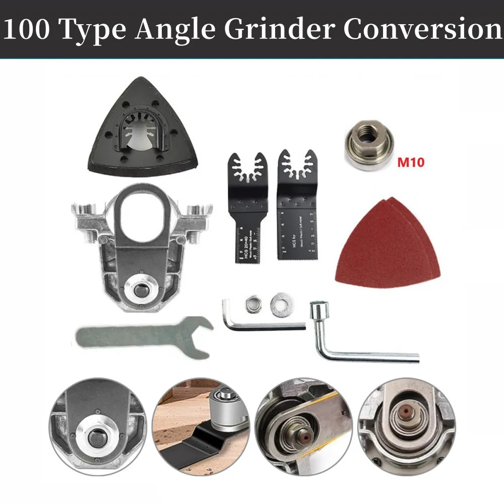 100 Type Angle Grinder Retrofit Tool Set Conversion Head Adapter M10 Thread Angle Grinder Convert Kit For Oscillating Tools
100 Type Angle Grinder Retrofit Tool Set Conversion Head Adapter M10 Thread Angle Grinder Convert Kit For Oscillating Tools