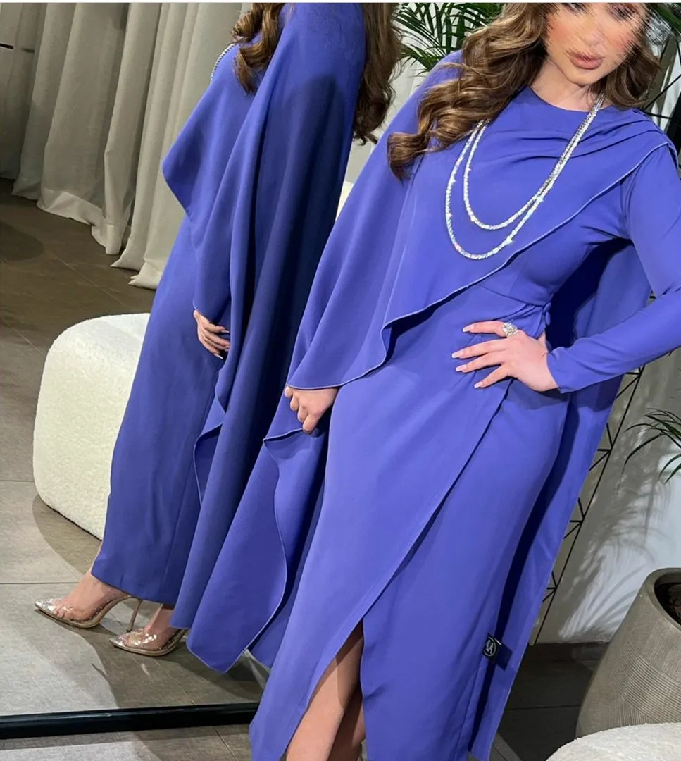 Women's Long Sleeve Prom Dresses for Musilm Ankle-Length Tight Evening Dress with Front Split Blue Satin فساتين للحفلات الراقصة
Women's Long Sleeve Prom Dresses for Musilm Ankle-Length Tight Evening Dress with Front Split Blue Satin فساتين للحفلات الراقصة