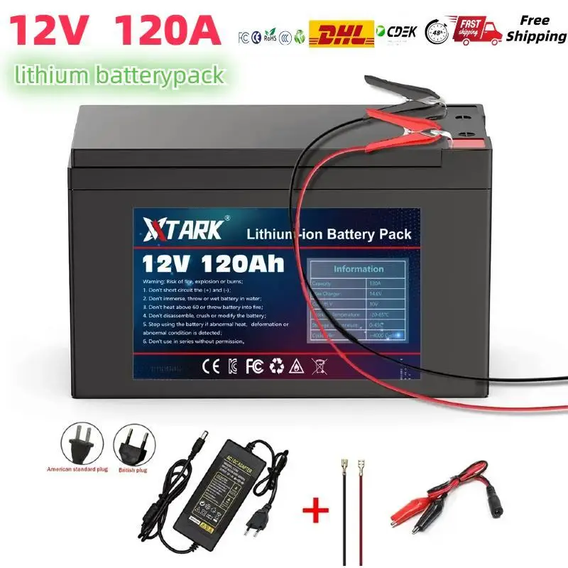 NEW Sprayers 12V 120Ah Built-In High Current 30A BMS 18650 Lithium Battery Pack For Electric Vehicle Batterie 12.6V Charger
NEW Sprayers 12V 120Ah Built-In High Current 30A BMS 18650 Lithium Battery Pack For Electric Vehicle Batterie 12.6V Charger