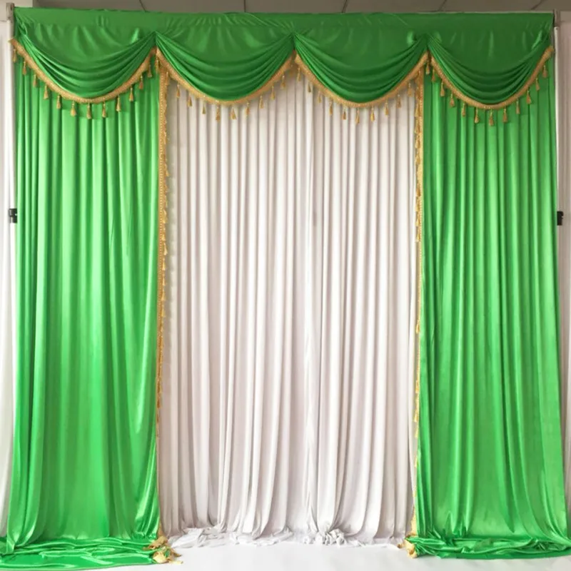 10ft x 10ft White And Green 3x3m Full Set Ice Silk Backdrop Curtain Wedding Stage Background Photo Booth For Event Party
10ft x 10ft White And Green 3x3m Full Set Ice Silk Backdrop Curtain Wedding Stage Background Photo Booth For Event Party