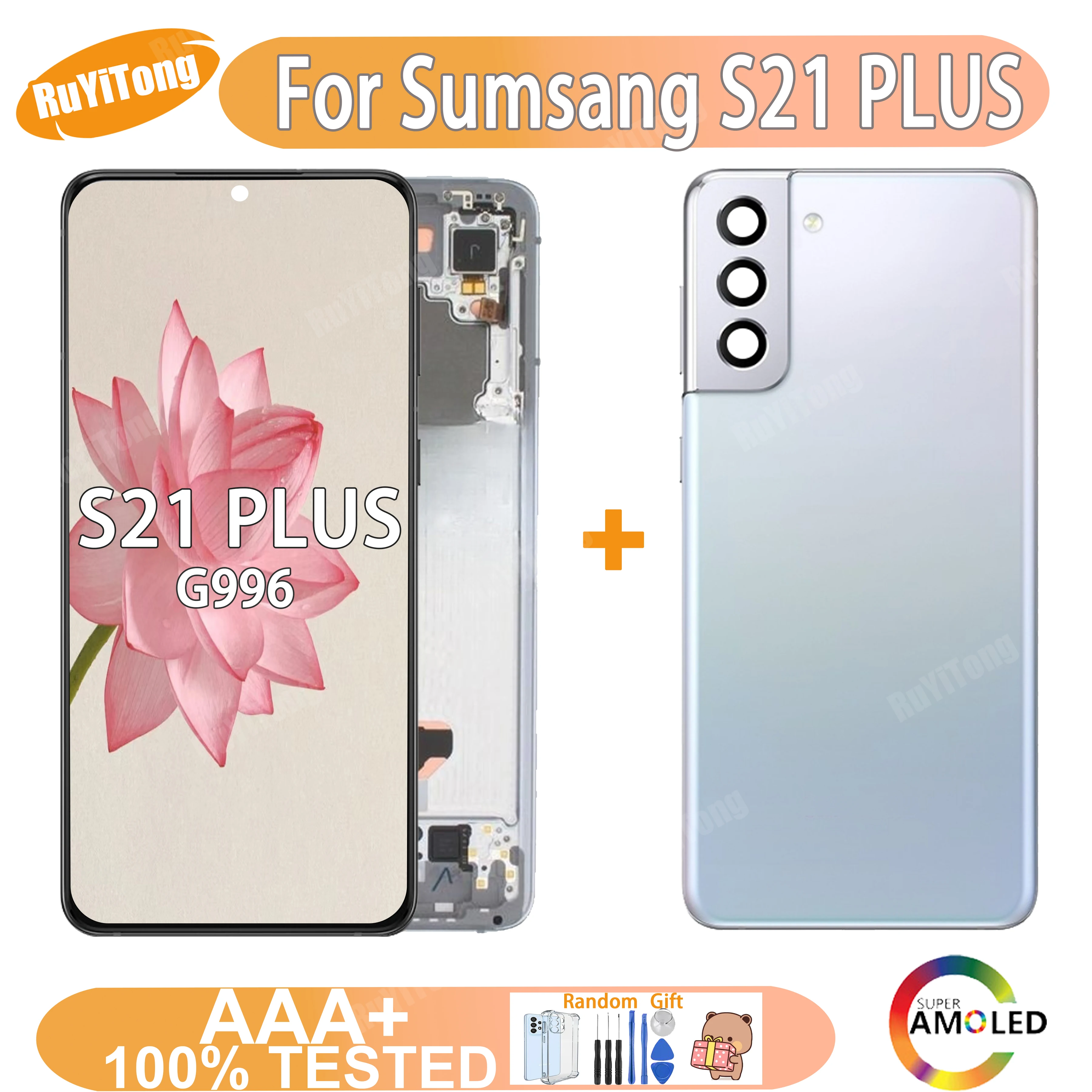 

Super Amoled With Frame Support Fingerprint For Samsung S21 Plus Lcd G996 G9960 G996f Display Touch Screen Digitizer Assembly