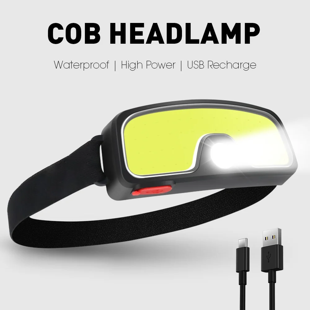 Powerful Headlamp Portable COB LED Headlight Camping Fishing Flashlight USB Rechargeable Waterproof Head Lamp COB Headlamp Band
Powerful Headlamp Portable COB LED Headlight Camping Fishing Flashlight USB Rechargeable Waterproof Head Lamp COB Headlamp Band