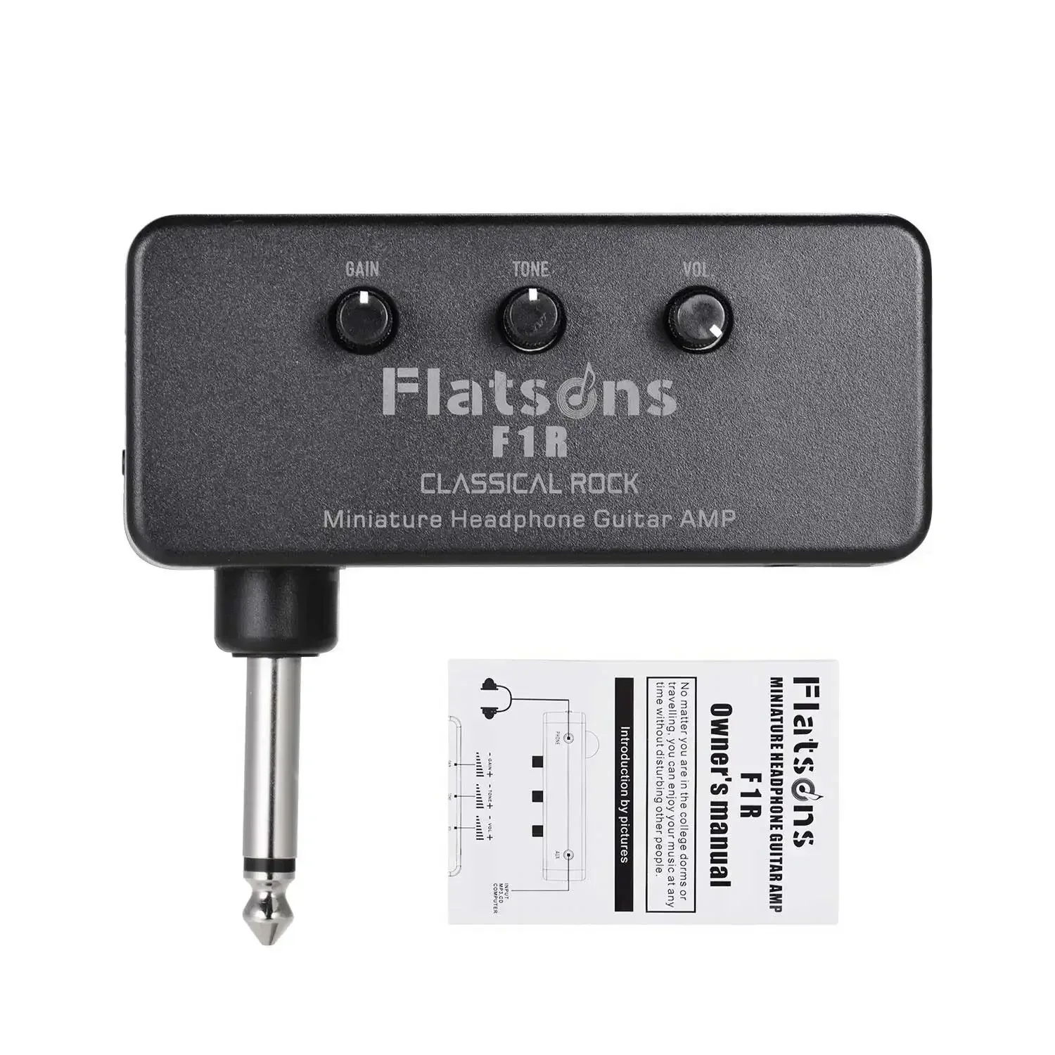 

Flatsons F1R Mini Headphone Guitar Bass Amplifier Guitar Accessories Headphone Amp with 3.5mm Headphone Jack AUX Input Plug