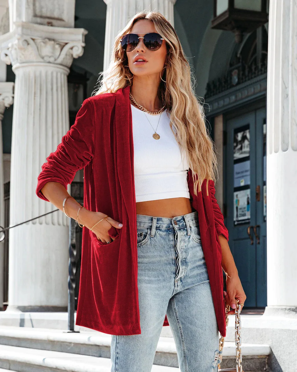 2024 Spring Autumn Clothing Women Velvet Elastic Coat with Pocket Long Sleeve Loose Casual Jacket Solid Streetwear Coats Jackets
2024 Spring Autumn Clothing Women Velvet Elastic Coat with Pocket Long Sleeve Loose Casual Jacket Solid Streetwear Coats Jackets