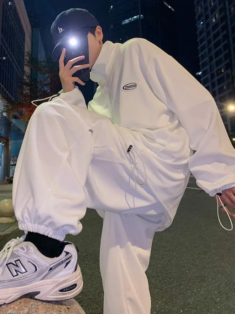 Sports Suit Men's Autumn Oversize Waffle Zip-up Sweatshirt + Solid Long Pants Two-piece Set Casual Handsome Boys Wear
Sports Suit Men's Autumn Oversize Waffle Zip-up Sweatshirt + Solid Long Pants Two-piece Set Casual Handsome Boys Wear