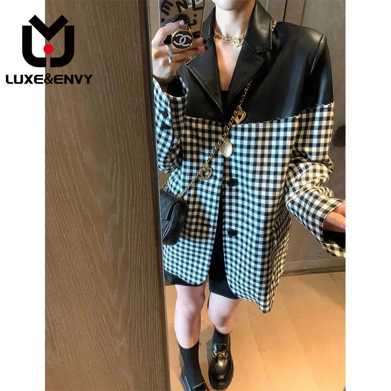 LUXE&ENVY Small Crowd Design Sense Patchwork Plaid Suit Jacket Loose Fitting Slimming Casual Small Suit Top Korean 2023 Autumn
LUXE&ENVY Small Crowd Design Sense Patchwork Plaid Suit Jacket Loose Fitting Slimming Casual Small Suit Top Korean 2023 Autumn