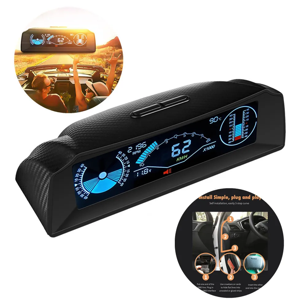 Car OBD2 Multi-function Gauge HUD Head-Up Digital Speedometer Slope Display Car Electronics Accessories Head UP Display
Car OBD2 Multi-function Gauge HUD Head-Up Digital Speedometer Slope Display Car Electronics Accessories Head UP Display