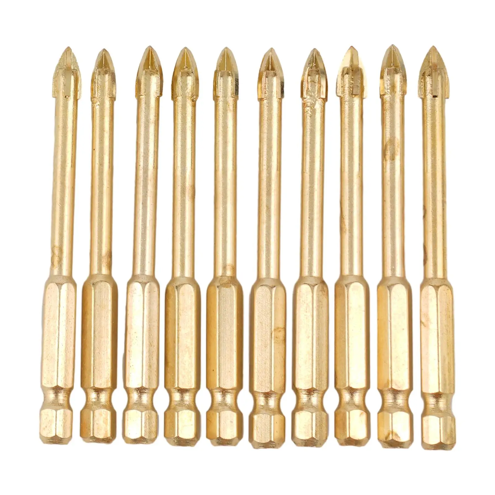 10x 6mm Drill Bits Spear Head Hex Shank For Titanium Ceramic Tile Marble Glass Industrial Grade J34 With TIN Coated Carbide-Tip
10x 6mm Drill Bits Spear Head Hex Shank For Titanium Ceramic Tile Marble Glass Industrial Grade J34 With TIN Coated Carbide-Tip