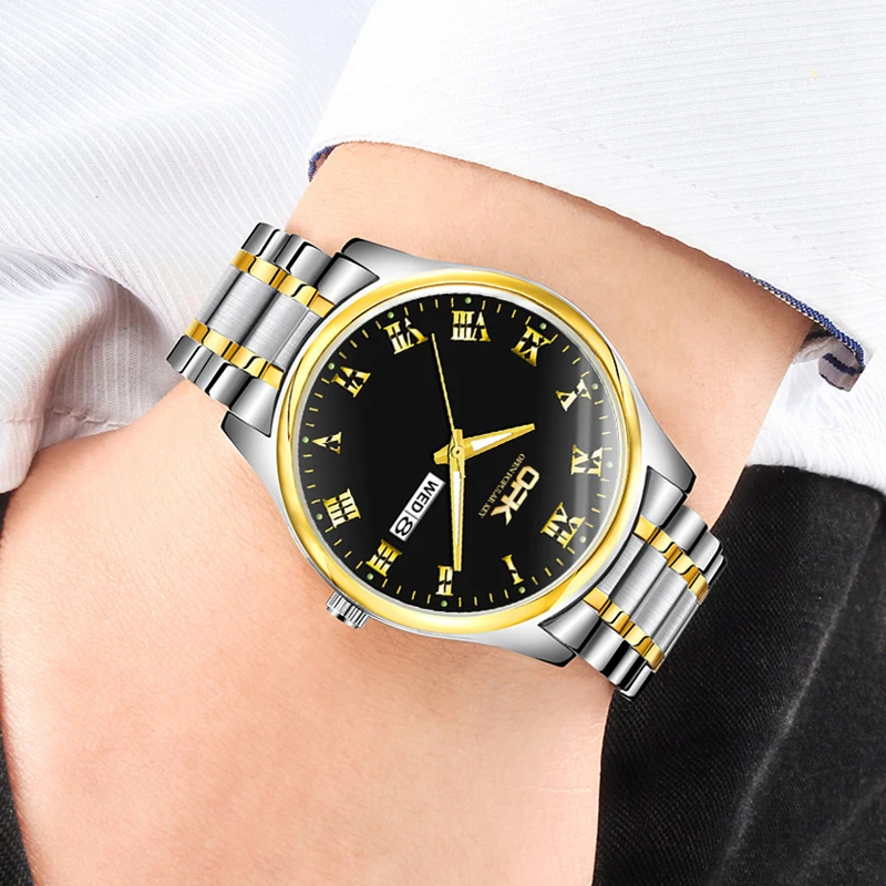 OPK 8121 Quartz Watches For Men Waterproof Glow Stainless Steel Men's Watch Dual Calendar Fashion Dating Male's Watch
OPK 8121 Quartz Watches For Men Waterproof Glow Stainless Steel Men's Watch Dual Calendar Fashion Dating Male's Watch