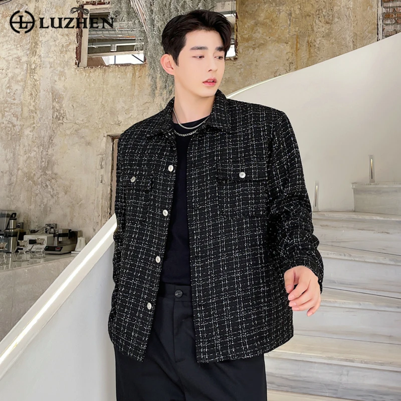 

LUZHEN Stylish Checked Blazer 2024 Jacket Korean Elegant Casual Men's Personality Trendy Handsome Original Male Coat New 3b7a5c