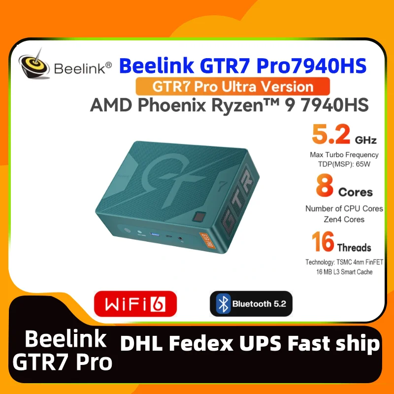 

Beelink GTR7 pro AMD Ryzen9 7940HS gaming mini pc up to 65W office gamer 32G 1TB DDR5 dp display Desktop beelink GTR7PRO mini pc