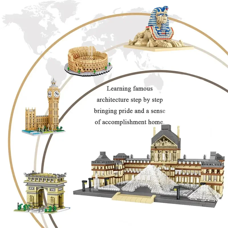 Europe Mini Block Building Blocks Louvre Triumphal Arch Architecture Model Toy Kit Bricks Blocks Interactive Toy for Kid Adults
Europe Mini Block Building Blocks Louvre Triumphal Arch Architecture Model Toy Kit Bricks Blocks Interactive Toy for Kid Adults