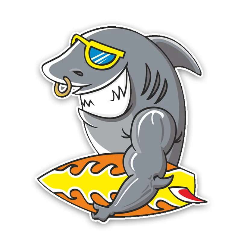 N268#13CM/17CM Interesting Cartoon Surfboard Shark Colored PVC High Quality Car Sticker Decoration
N268#13CM/17CM Interesting Cartoon Surfboard Shark Colored PVC High Quality Car Sticker Decoration