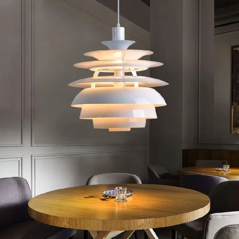 

Скандинавский дизайнерский фонарь, встроенная лампа в несколько рядов в стиле постмодерн, Подвесная лампа для гостиной, спальни, белый креативный блеск