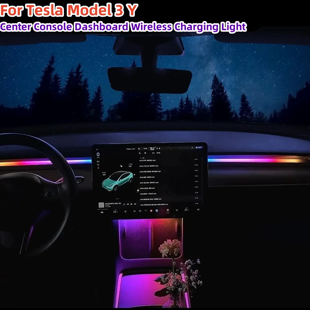 Center Console Dashboard Wireless Charging Light For Tesla Model 3 Y 64Colors RGB Neon LED Ambient Lamp USB Power APP Controller
Center Console Dashboard Wireless Charging Light For Tesla Model 3 Y 64Colors RGB Neon LED Ambient Lamp USB Power APP Controller