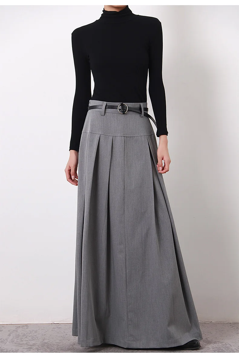 Women's Runway Fashion Spring Autumn Gray Pleated Skirt Female Autumn Winter High Waist Basic A-Line Skirt TB1016
Women's Runway Fashion Spring Autumn Gray Pleated Skirt Female Autumn Winter High Waist Basic A-Line Skirt TB1016