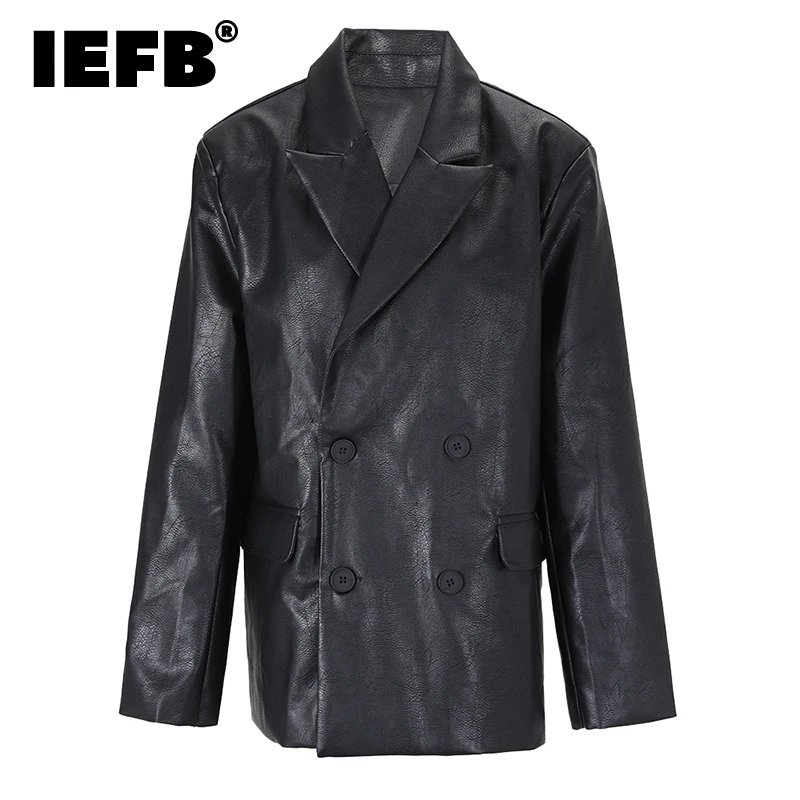 IEFB Slim Men's Leather Blazers Dark Black Korean Style Shoulder Pad Leather Suit Coat Loose Personality PU Jacket Trend 9C2353
IEFB Slim Men's Leather Blazers Dark Black Korean Style Shoulder Pad Leather Suit Coat Loose Personality PU Jacket Trend 9C2353