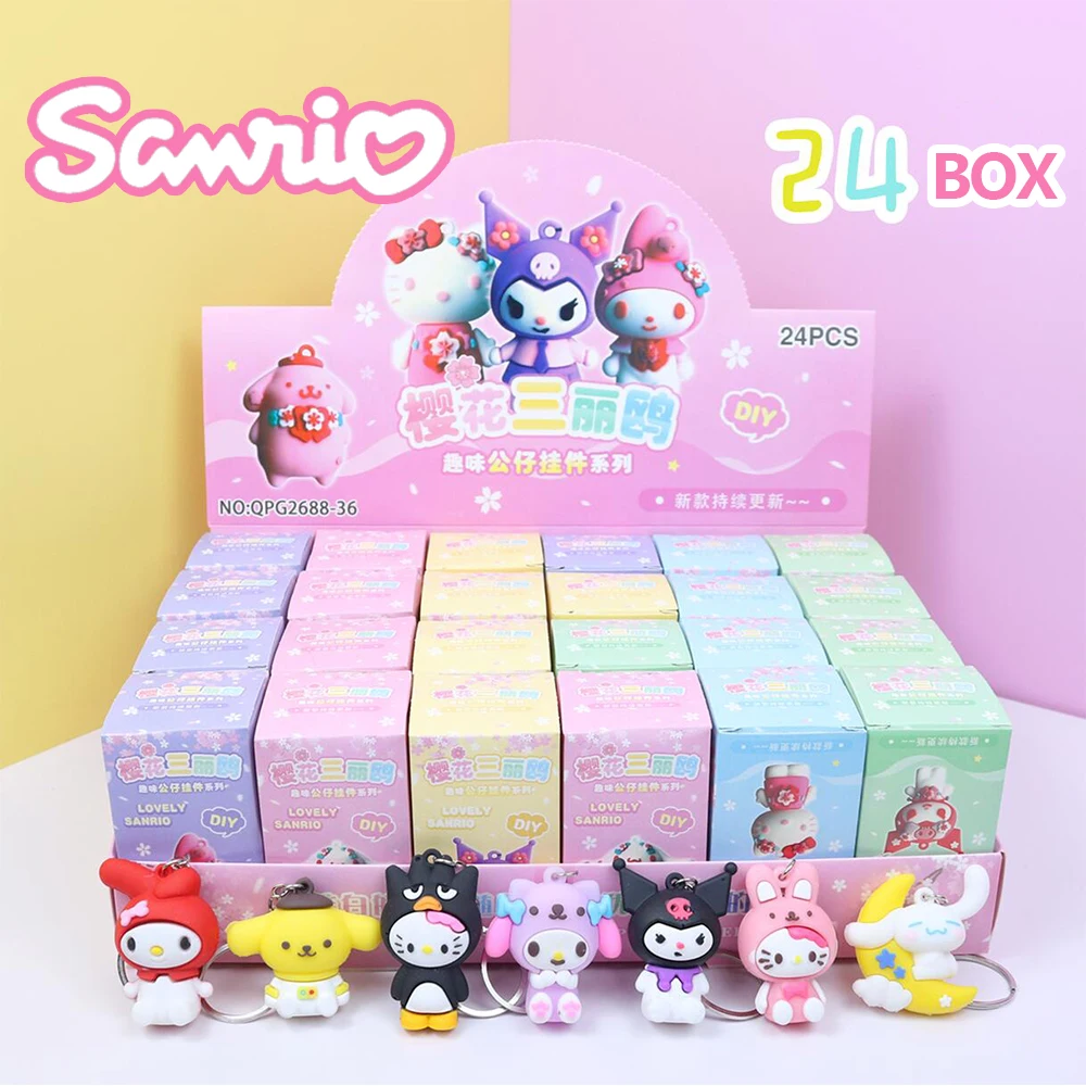 

Hello Kitty Sanrio Kuromi Blind Box Pendant Keychain Holder Key Chain Car Keyring New Surprise Toys Hanging Jewelry Kids Gifts