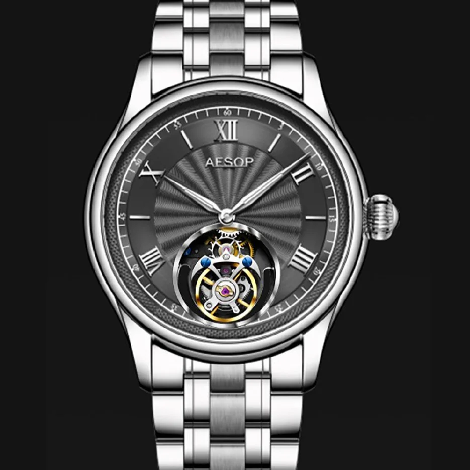 AESOP Flying Tourbillon Skeleton Watch For Men Top Luxury Brand Men's Mechanical Watches Waterproof Stainless Steel Strap 2022
AESOP Flying Tourbillon Skeleton Watch For Men Top Luxury Brand Men's Mechanical Watches Waterproof Stainless Steel Strap 2022