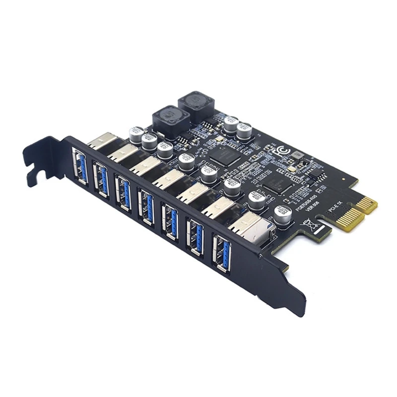 

USB 3.0 PCI Express Adapter PCI E To 7 Ports USB 3 Expansion Adapter Card USB3.0 Pcie PCI-E X1 Converter For Desktop