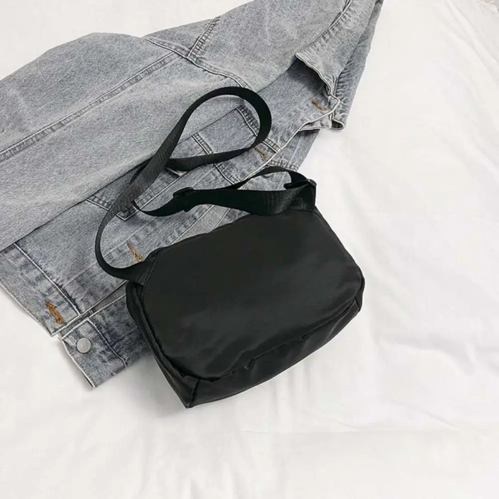Водонепроницаемая нейлоновая сумка через плечо, портативная Спортивная вместительная кросс-боди сумка на молнии, однотонная простая сумка для сообщений на каждый день