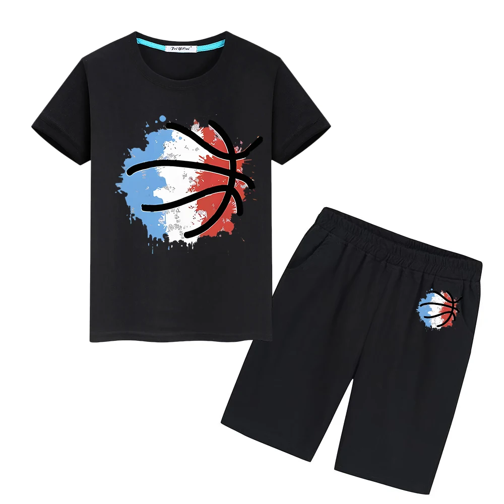 Basketball Print 100%Cotton T-shirt Sports Sets Kawaii Tshirts Tops+shorts Summer Cute Tees kid holiday gift boys girls clothes
Basketball Print 100%Cotton T-shirt Sports Sets Kawaii Tshirts Tops+shorts Summer Cute Tees kid holiday gift boys girls clothes