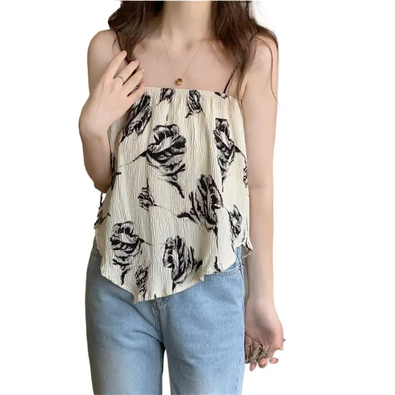 Women Summer New Chiffon Sexy Strap Crop Tops Vintage Rose Print Square Collar Camisole Lightweight Cool Party Style Blouses
Women Summer New Chiffon Sexy Strap Crop Tops Vintage Rose Print Square Collar Camisole Lightweight Cool Party Style Blouses