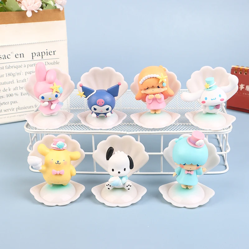 7Pcs Kawaii Anime Figure Model Cartoon Shells Doll Ornament Cinnamoroll Kuromi My Melody Ornaments Car Desktop Decoration
7Pcs Kawaii Anime Figure Model Cartoon Shells Doll Ornament Cinnamoroll Kuromi My Melody Ornaments Car Desktop Decoration