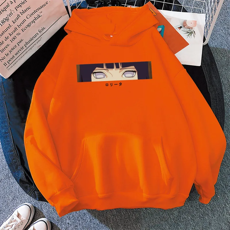 

New Hoodie Naruto Hyuga Hinata Winter Plus Velvet Print Student Youth Loose Casual Hooded Sweater