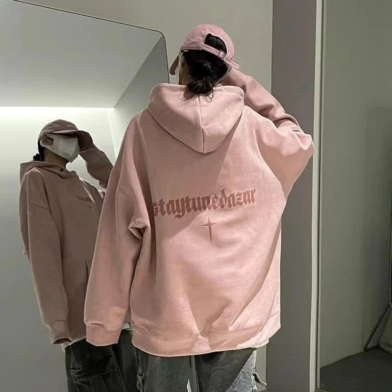 American high street dopamine suede sweatshirt for autumn and winter, lazy, personalized and high-end couple loose hooded jacket
American high street dopamine suede sweatshirt for autumn and winter, lazy, personalized and high-end couple loose hooded jacket