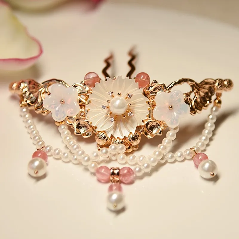 Handmade Headdress Hanfu Back Pressed Hair Ornament Ancient Style Classical Crown Hairpin Step Shaking Hanfu Accessories
Handmade Headdress Hanfu Back Pressed Hair Ornament Ancient Style Classical Crown Hairpin Step Shaking Hanfu Accessories