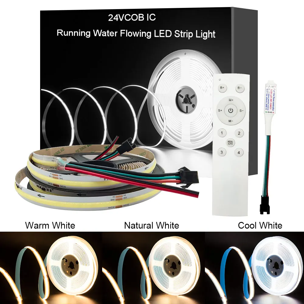 COB IC Horse Race Running Water Flowing LED Strip Light 24V Flexible Tape Lamp Warm/Natural/Cool White For House Lighting Decor
COB IC Horse Race Running Water Flowing LED Strip Light 24V Flexible Tape Lamp Warm/Natural/Cool White For House Lighting Decor
