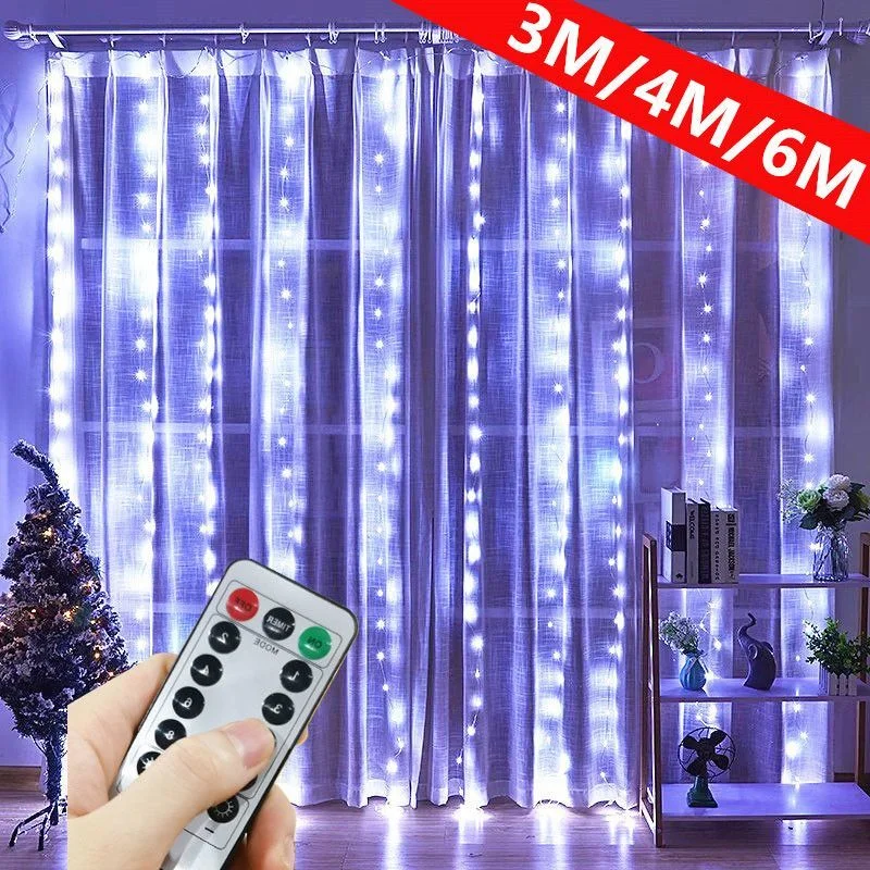 LED Garland Curtain Lights 8 Modes USB Remote Control Fairy Lights String Wedding Christmas Decor for Home Bedroom New Year Lamp
LED Garland Curtain Lights 8 Modes USB Remote Control Fairy Lights String Wedding Christmas Decor for Home Bedroom New Year Lamp