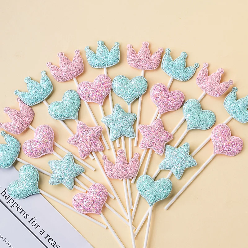 5pcs Sweet Heart Cake Topper Birthday Party Colorful Sequin Cake Decor Wedding Dreamy Glitter Star Crown Shaped Cupcake Toppers
5pcs Sweet Heart Cake Topper Birthday Party Colorful Sequin Cake Decor Wedding Dreamy Glitter Star Crown Shaped Cupcake Toppers