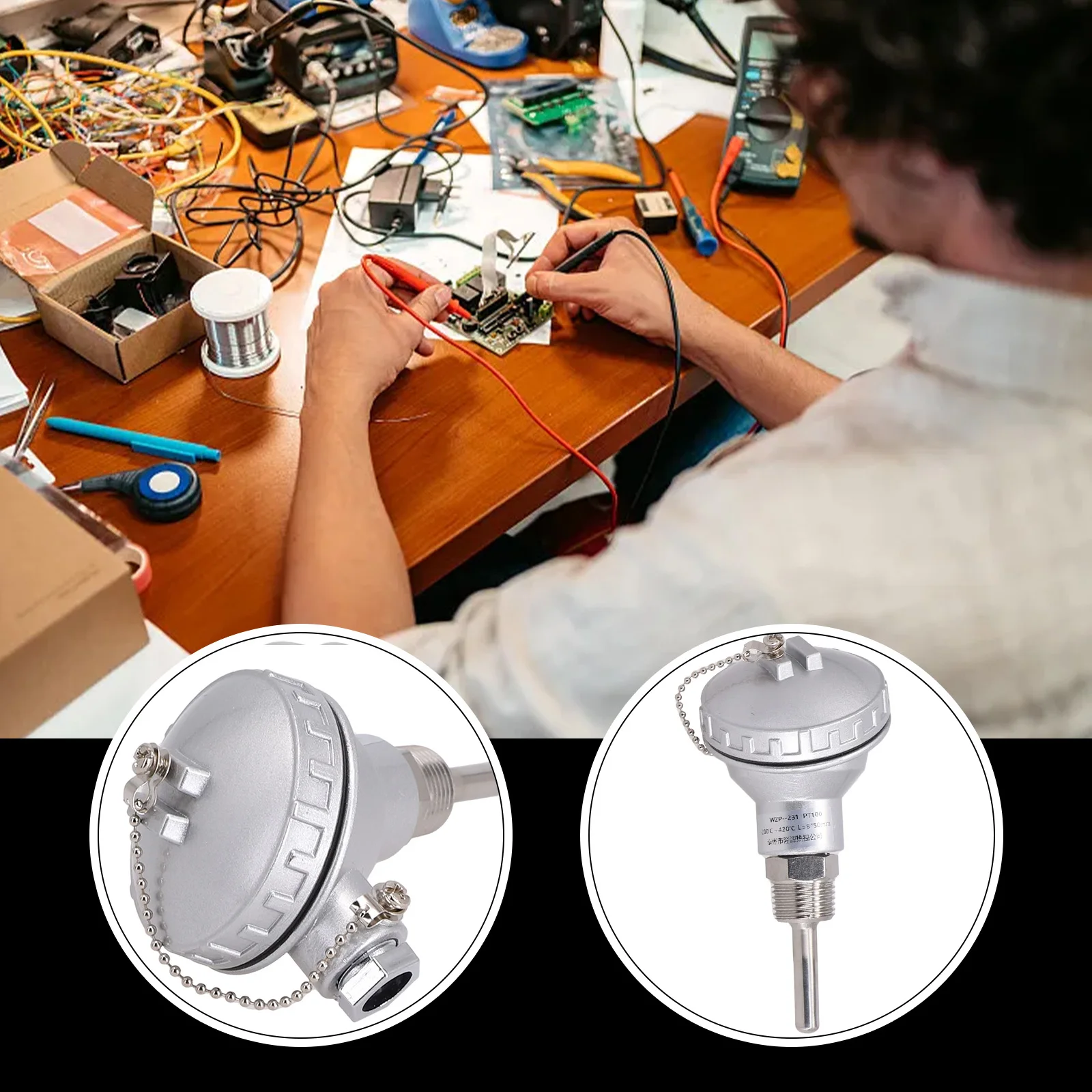1set RTD PT100 Temperature Sensor Probe 1/2\" NPT Thread Thermocouple 50/100/150/200/250/300/400mm Terminal Head Accessories
1set RTD PT100 Temperature Sensor Probe 1/2\" NPT Thread Thermocouple 50/100/150/200/250/300/400mm Terminal Head Accessories