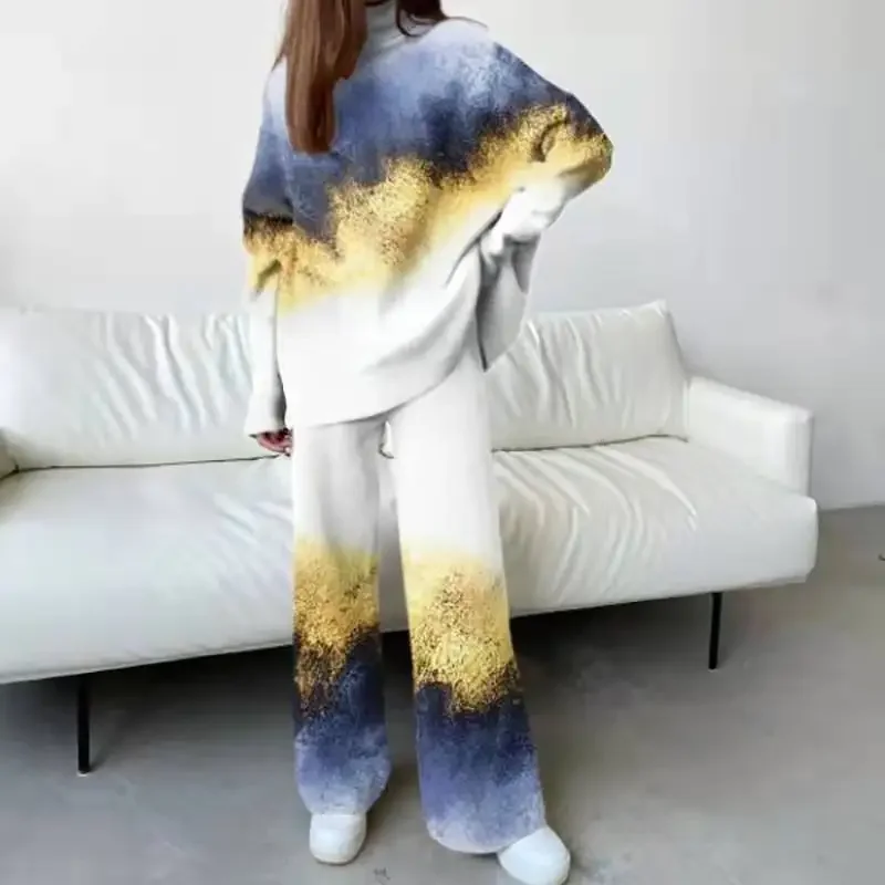 2 Piece Sets Womens Pants Sets Outfits Casual Loose Long Sleeve Tee Tops and Wide Leg Pants Suits Fashion Prinitng Femme Clothes
2 Piece Sets Womens Pants Sets Outfits Casual Loose Long Sleeve Tee Tops and Wide Leg Pants Suits Fashion Prinitng Femme Clothes